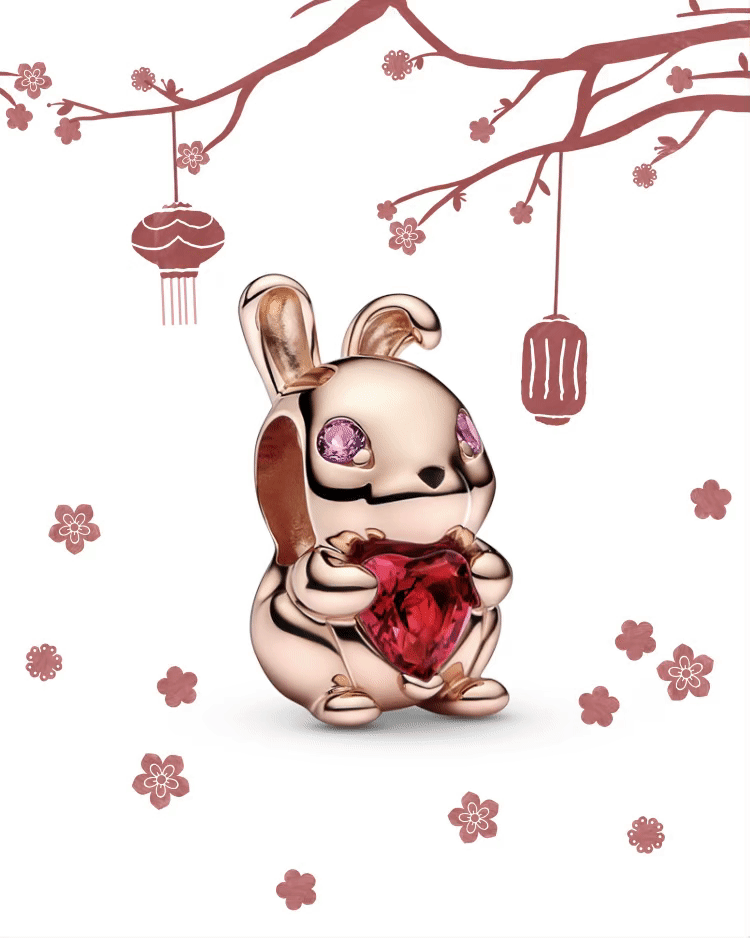 Pandora rose gold rabbit charm on sale